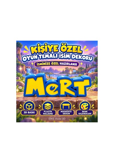 Kişiye Özel Pokemon 3d İsim Dekoru