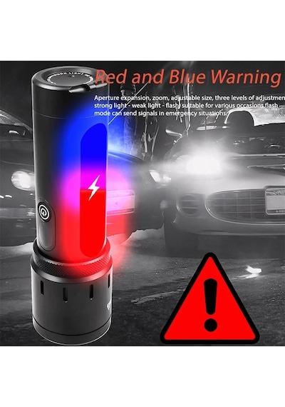 Bedotech Bd-6 30w Tg + Rgb Led Alüminyum Alaşımlı Zoomlu Type-c Pil Göstergeli Şarjlı El Feneri
