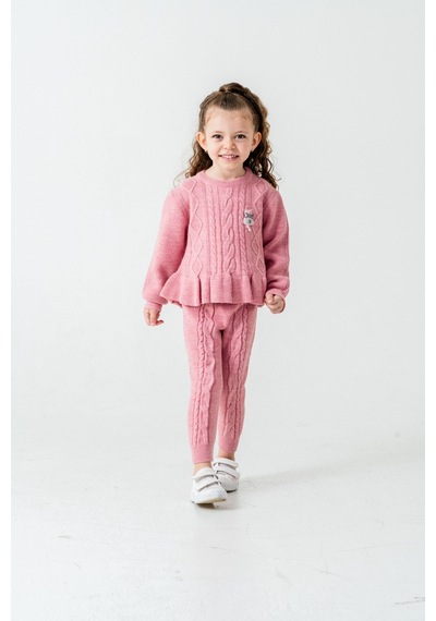 Babyhola 1-5 Yaş Kız Çocuk Triko Örme Takım 23216 Fuşya