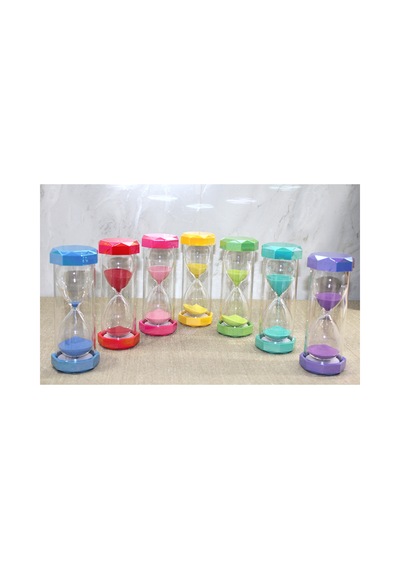 5 Adet Kum Saati Plastik Çerçeveli Renkli 10 Dakika Masaüstü Zamanlayıcı Hourglass Timer Diğer