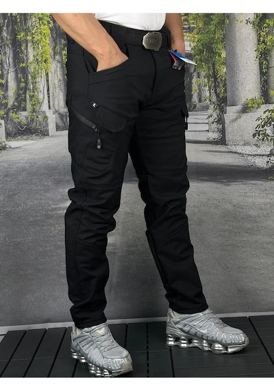 Taktikal & Taktik Kışlık Softshell Su Dayanıklı Ve Rüzgar Geçirmez Outdoor Pantolon Siyah