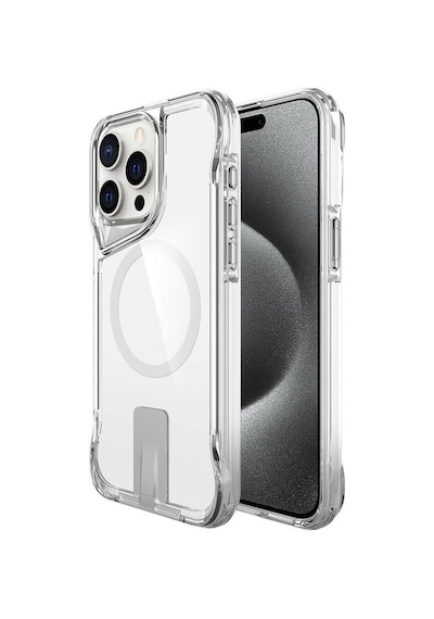 Zore İphone 15 Pro Max Uyumlu Magsafe Şarj Özellikli Ogaa T-max Standlı Kılıf-renksiz