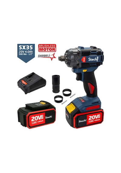 Stechend SX35-2x4.0 Darbeli Somun Sıkma 1/2" 500Nm 20v 4.0Ah