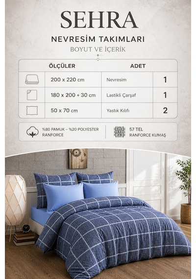 Lexroo Lüks%80 Pamuklu Çift Kişilik Nevresim Takımı Seti Yorgan K