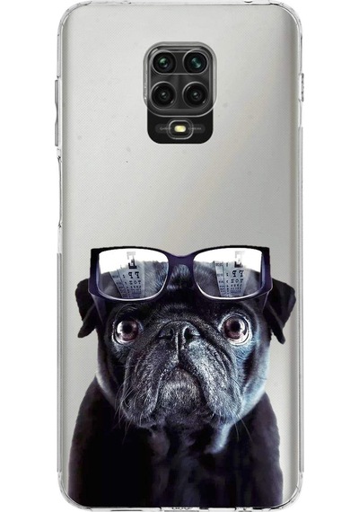 Xiaomi Redmi Note 9s İle Uyumlu Köpek 3 Kamera Korumalı Şeffaf Kılıf Şeffaf