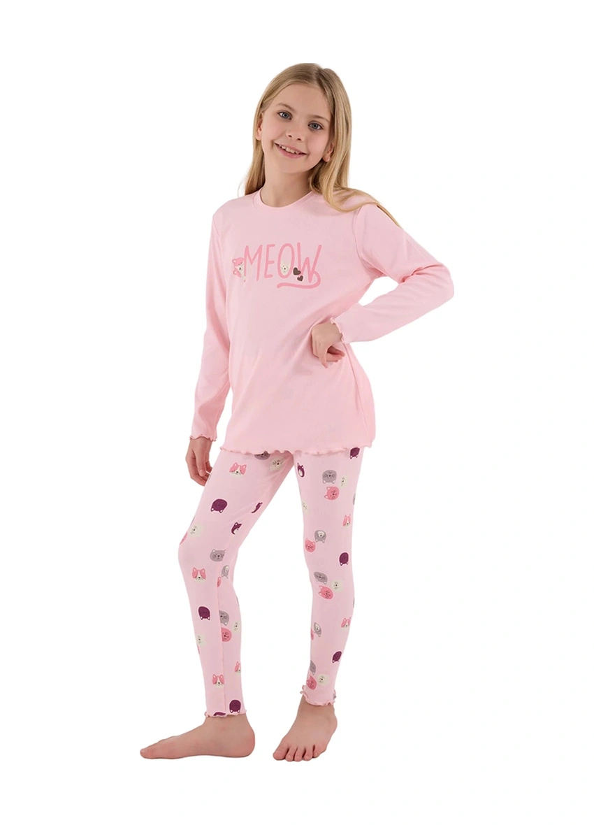 Rolypoly Rp3700-2 Kız Çocuk Kışlık İkili Pijama Takım AÇIK PEMBE