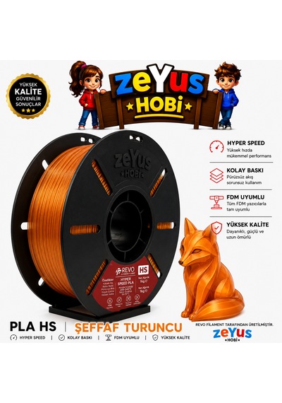 Generic Pla Hs Hyper Speed Filament Şeffaf Turuncu 1.75 Mm 1000 Gr