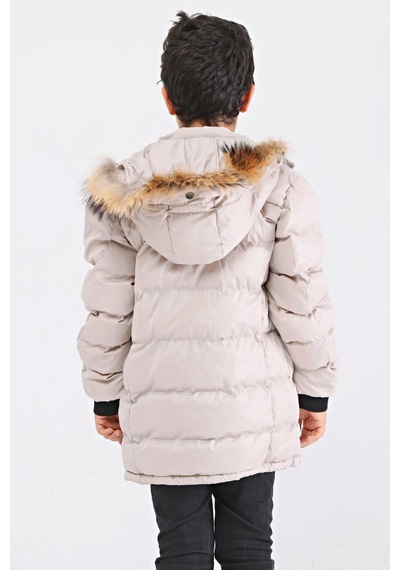 Natural Kürklü Erkek Çocuk Kaban 51237t Bej