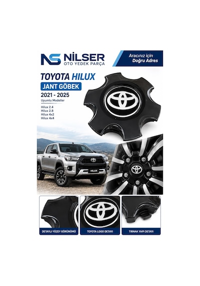 Toyota Hilux Jant Göbek 2021-2022-2023-2024-2025 Uyumlu