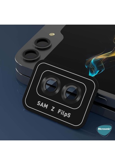 Microsonic Samsung Uyumlu Galaxy Z Flip 7 Fe Tekli Kamera Lens Koruma Camı Gümüş