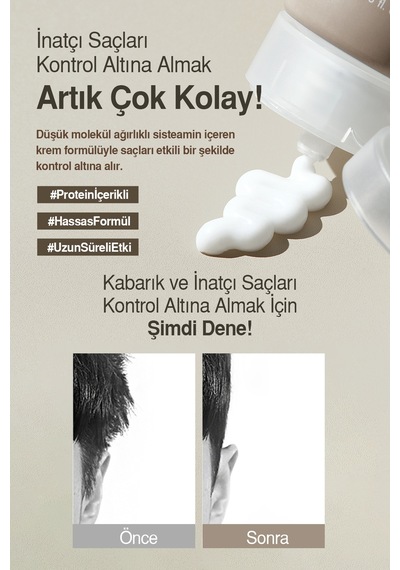 Uzun Süre Kalıcı Etki Sunan, Protein İçerikli Saç Düzleştirici Krem Dashu For Men Protein Down Cream