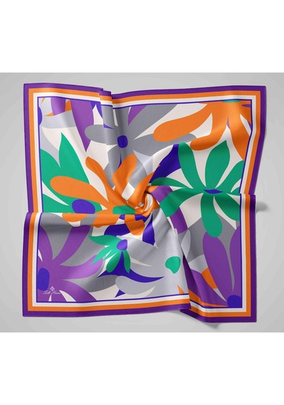 Silk Home Aura Eşarp 140001-17 Mor, Eflatun, Gri, Beyaz,turuncu, Yeşil