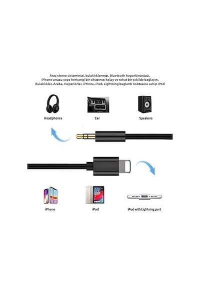 Eıma Em-02i Lightning To 3.5mm Aux Kablo Apple Uyumlu iPhone