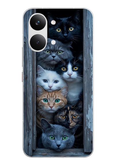 Poco X8 Pro Max Uyumlu Yavru Kediler Baskılı Silikon Kılıf Renkli