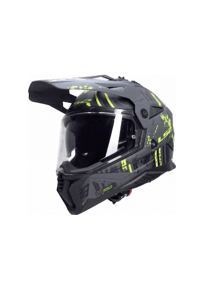 Ls2 Pıoneer 2 Crazy Mat Siyah-gri-neon Sarı Kask Mat Sıyah-neon Sarı
