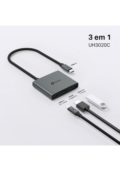 Ayrex Uh3020c, 4k 60hz Hdmı, 100w Hızlı Şarj, 1x Type-a, 3'ü Bir Arada Usb-c Hub