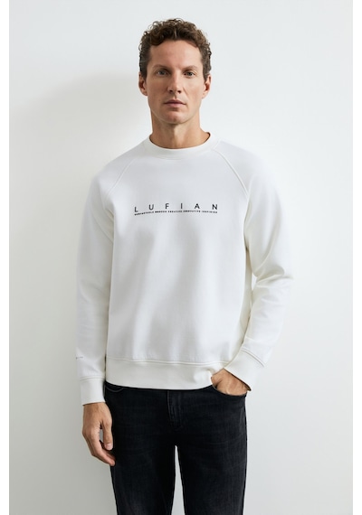 Lufian Cooper Erkek Sweatshirt 112030198 Ekru