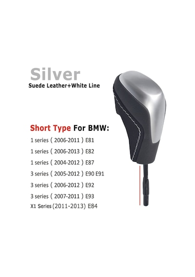 Bmw E90 Vites Topuzu Alcantara Deri Gümüş Oem 2005-2012