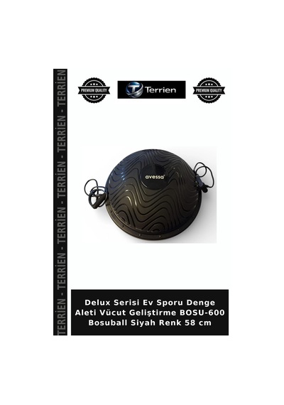 Delux Serisi Ev Sporu Denge Aleti Vücut Geliştirme Bosu-600 Bosuball Siyah Renk 58 Cm