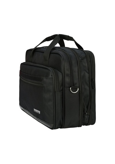 Galb Leather Unisex Siyah 16.5 Inc Koruklu Genisleyebilir Laptop & Evrak Cantasi