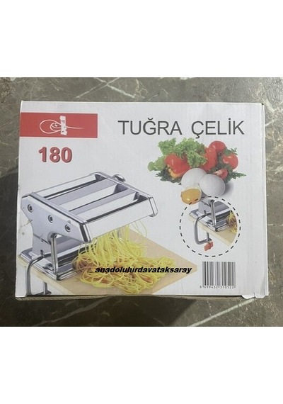 Tuğra Çelik Erişte Çekme Makinası 3 Farklı Çeşit Erişte Makarna Makinası 180mm Krom
