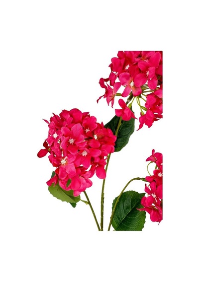 Yapay Çiçek Ortanca 3 Toplu Fuşya Tek Dal Tomurcuklu 75 25cm Kumaş Çiçek Uzun Dal