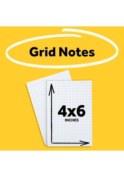 Post-it Süper Yapışkan Notlar, 4x6", 3 Ped, 2x Yapıştırma Gücü, Mavi Izgara Çizgileri İle Beyaz, Geri Dönüşt