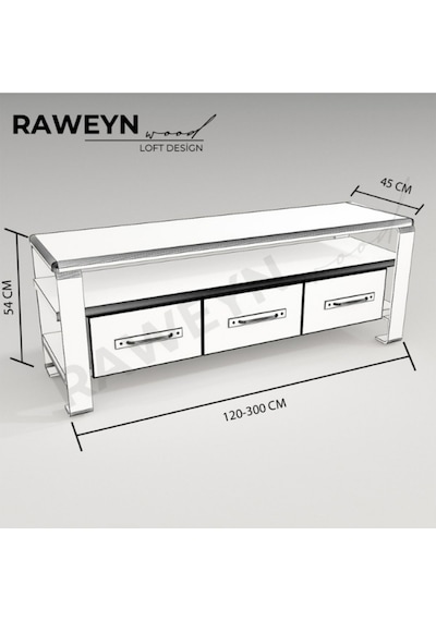 Raweyn Sea Doğal Ahşap Tv Ünitesi - 140cm Açık Ceviz