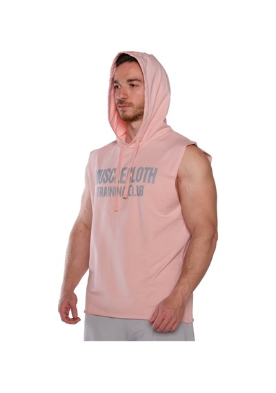 Musclecloth Training Club Kapüşonlu Kolsuz Sweatshirt Somon Somon