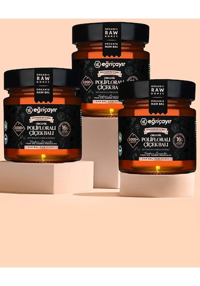 Eğriçayır Organik Polifloralı Çok Çiçekli Bal 3 x 300 G