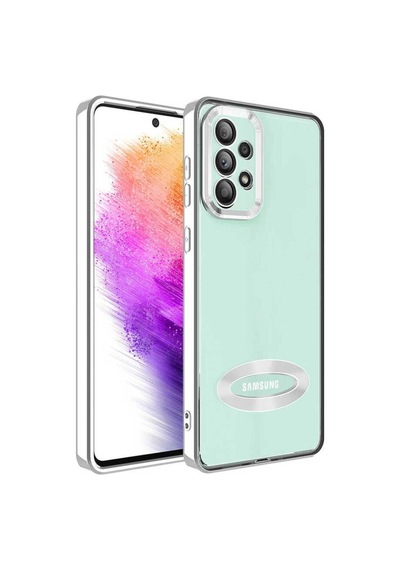 Galaxy A33 5g Kılıf Kamera Korumalı Logo Gösteren Zore Omega Kapak Gümüş