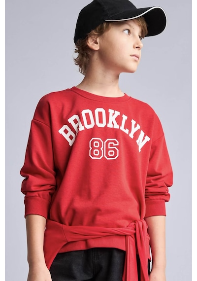 Defacto Baskılı Pamuklu Kırmızı Erkek Çocuk Sweatshirt H9894a8/rd79