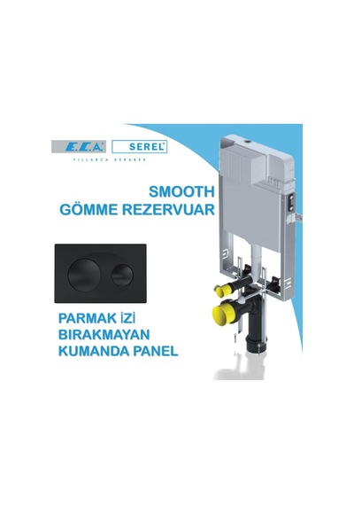 Serel Smooth Asma Klozet İçin Metal Ayaklı Gömme Rezervuar Mat Siyah Tam Takım Set Gri