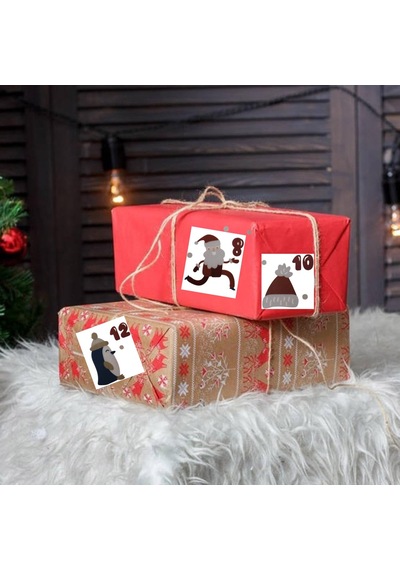 Yeniyıl Advent Takvimi Sticker Seti- 25 Adet Çıkartma, Yılbaşı H