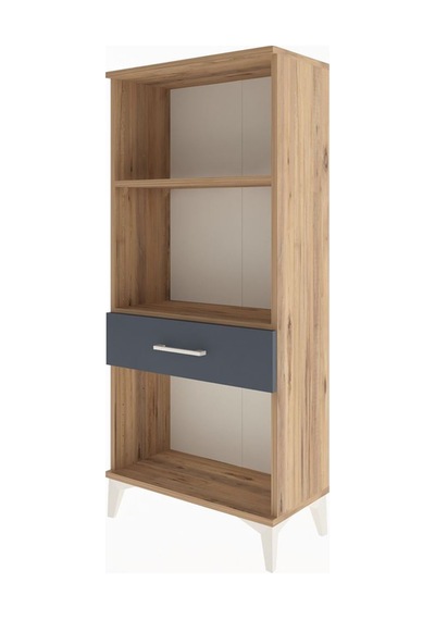 Arges Dolap 2 Raflı Tek Çekmeceli 60x30x134 Çam-antrasit Atlas Çam
