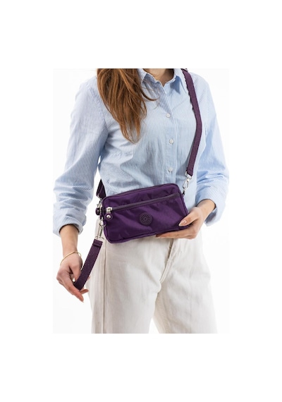 Baginn Klinkır Kumaş Mini Çapraz Askılı Kadın Çanta Yağmur Geçirmez El Askılı Çanta 20 10 Cm Mega Bag Mor