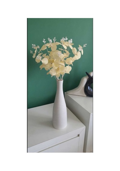 Yapay Exclusive Okaliptüs Krem Beyazı 16 Dallı 47 Cm Beyaz Beyaz