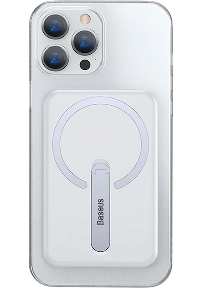 Baseus Apple iPhone Uyumlu 13 Pro Max 6.7 Manyetik Magsafe Standlı Silikon Kılıf- 5775 Şeffaf