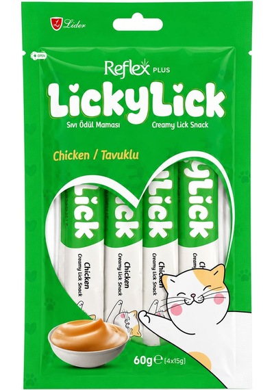 Reflex Plus Lickylick Kedi Sıvı Ödül Tavuk 4 x 15 G