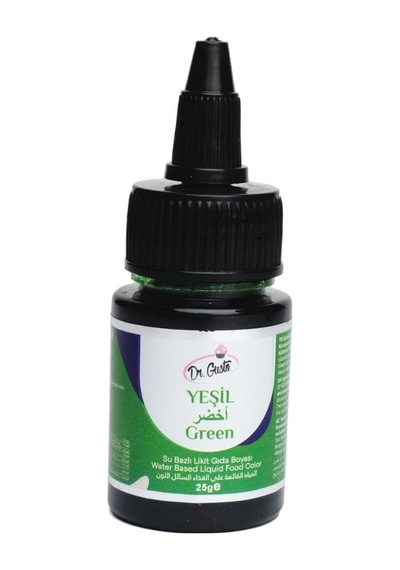 Su Bazlı Likit 25 Gr Yeşil Gıda Boyası Pasta, Krem Şanti Ve Şeker Hamuru İçin Canlı Renk Boyası