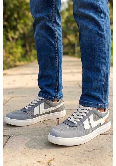 In Step Street Style Unısex Gri Korduroy Detaylı Süet Şehir Ayakkabısı GRİ