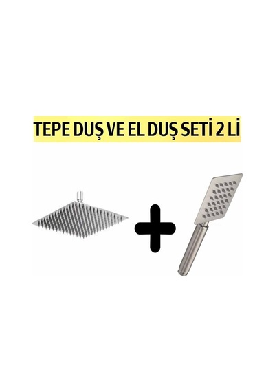 Supor Kare Paslanmaz Inox Duş Başlığı Ve El Duş Seti 2 Li, Tepe Duş Başlığı Diğer