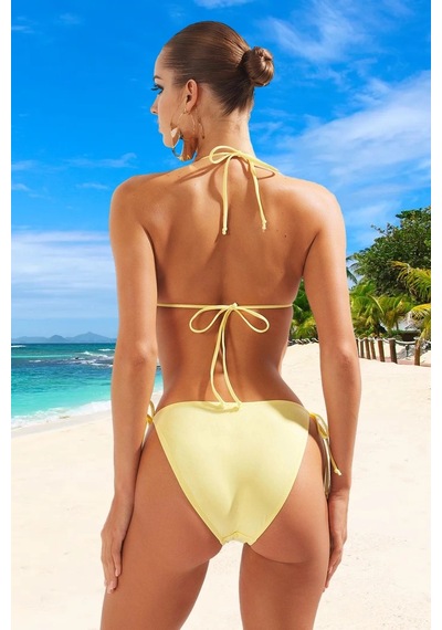 Ersefa Tasarım Bikini Takımı Yaz Koleksiyonu Plaj Ve Havuz İçin Premium Sarı