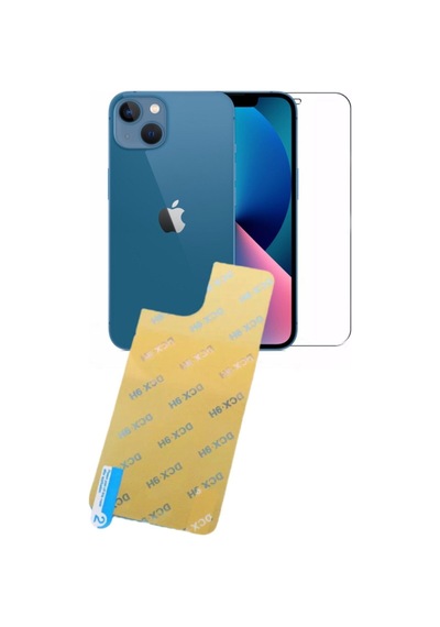 Iphone 13mini Uyumlu Kırılmaz Cam Koruyucu Dcx-9h Tempered Ön Ekran Arka Panel Şase Tam Korumalı Şeffaf