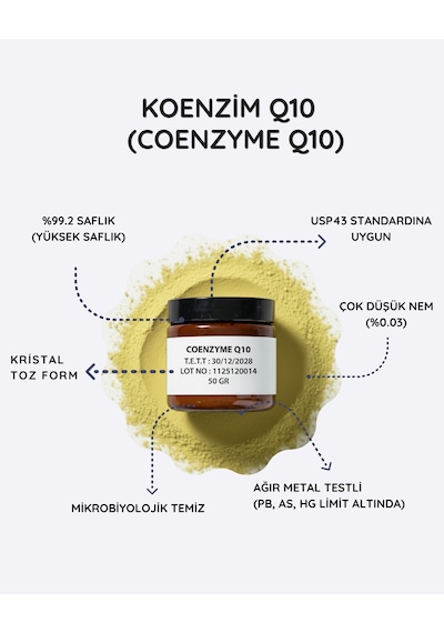 Koenzim Q10 Coq10 Toz Hammadde 50 Gr.