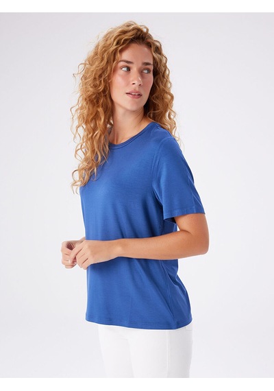 Faik Sönmez Yuvarlak Yaka Kısa Kol T-shirt W27tsh002 Bw27tsh00227 İndigo