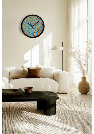 Modern Duvar Saati - 30cm - Önü Camlı Siyah Kasa - Sessiz Mekanizma-jh0672 Siyah