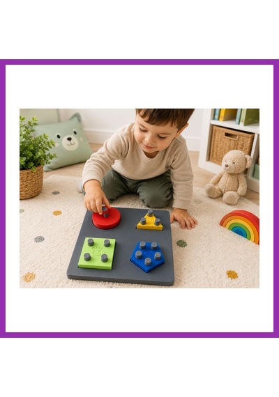 Bezos 3d Baskı Montessori Şekil Eşleştirme Oyunu - Eğitici İnce Motor Beceri Seti Bty