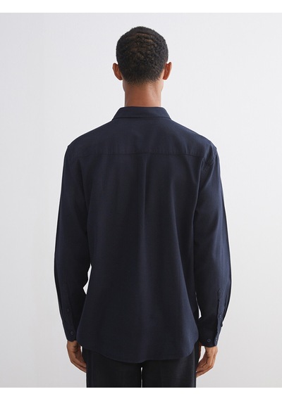 Lcw Vision Lacivert Regular Fit Uzun Kollu Gabardin Erkek Gömlek