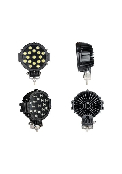 Beyaz Led Siyah Yuvarlak Off Road Sis Farı Çalışma Lambası 17 Led